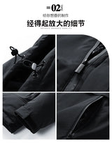 New men's winter thick coat, cotton jacket, warm top, fashionable trench coat