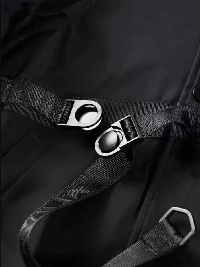 Gothic Style Japanese Harajuku Darkwear Male Urban Streetwear Skull Y2k Black Techwear Coat Motorcycle Bomber Jacket For Men