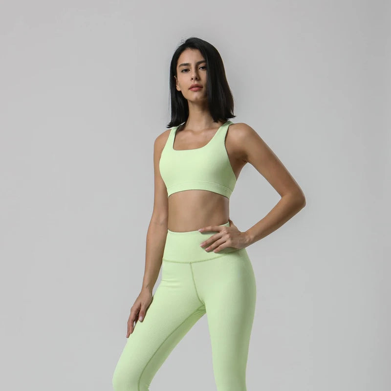 Yoga Set Leggings And Top Fitness Sports Suits Gym Clothing Yoga Bra