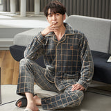 Men's Winter Flannel Pajamas Suit