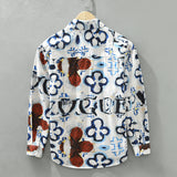 Cotton Oil Painting Printed Long-sleeved Shirt